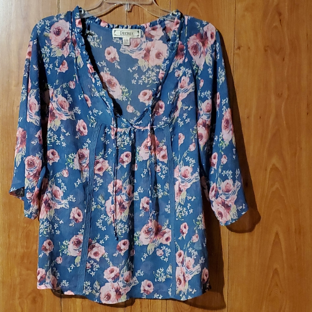 💐Decree floral sheer top💐